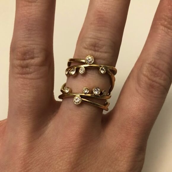 Stella & Dot Celestial Sparkle Ring - Gold - M/L (7-8) - Picture 2 of 6